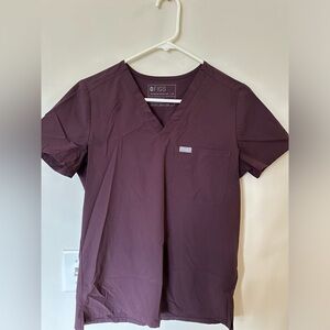 FIGS- DARK FIG- XS CATARINA. XS ZAMORA HIGH WAISTED JOGGERS. BOTH FREEX FABRIC